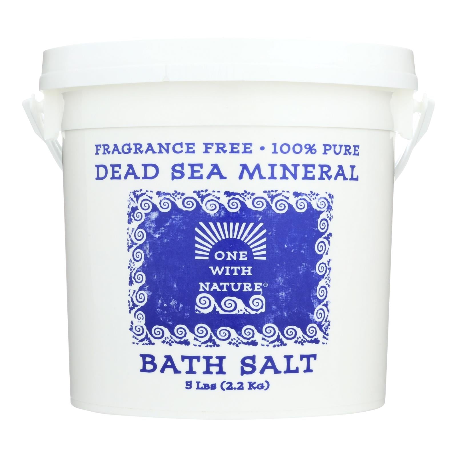 Un avec la nature, One With Nature Sel de bain, sel de bain de la mer morte, sans parfum - 1 pièce - 5 LB