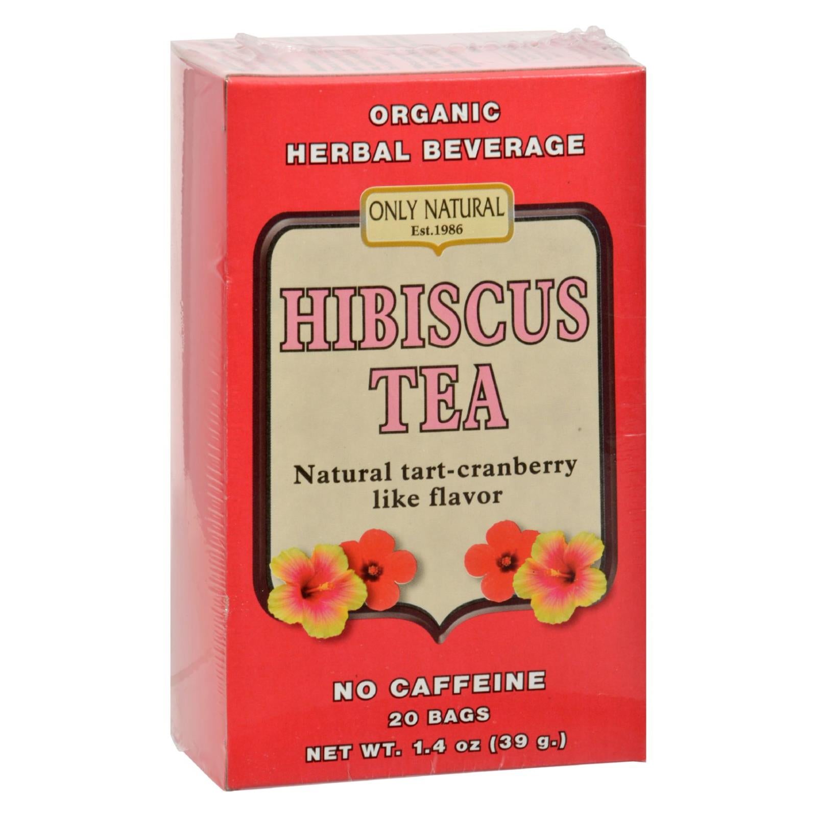 Seulement naturel, Only Natural Organic Hibiscus Tea - 20 Sachets