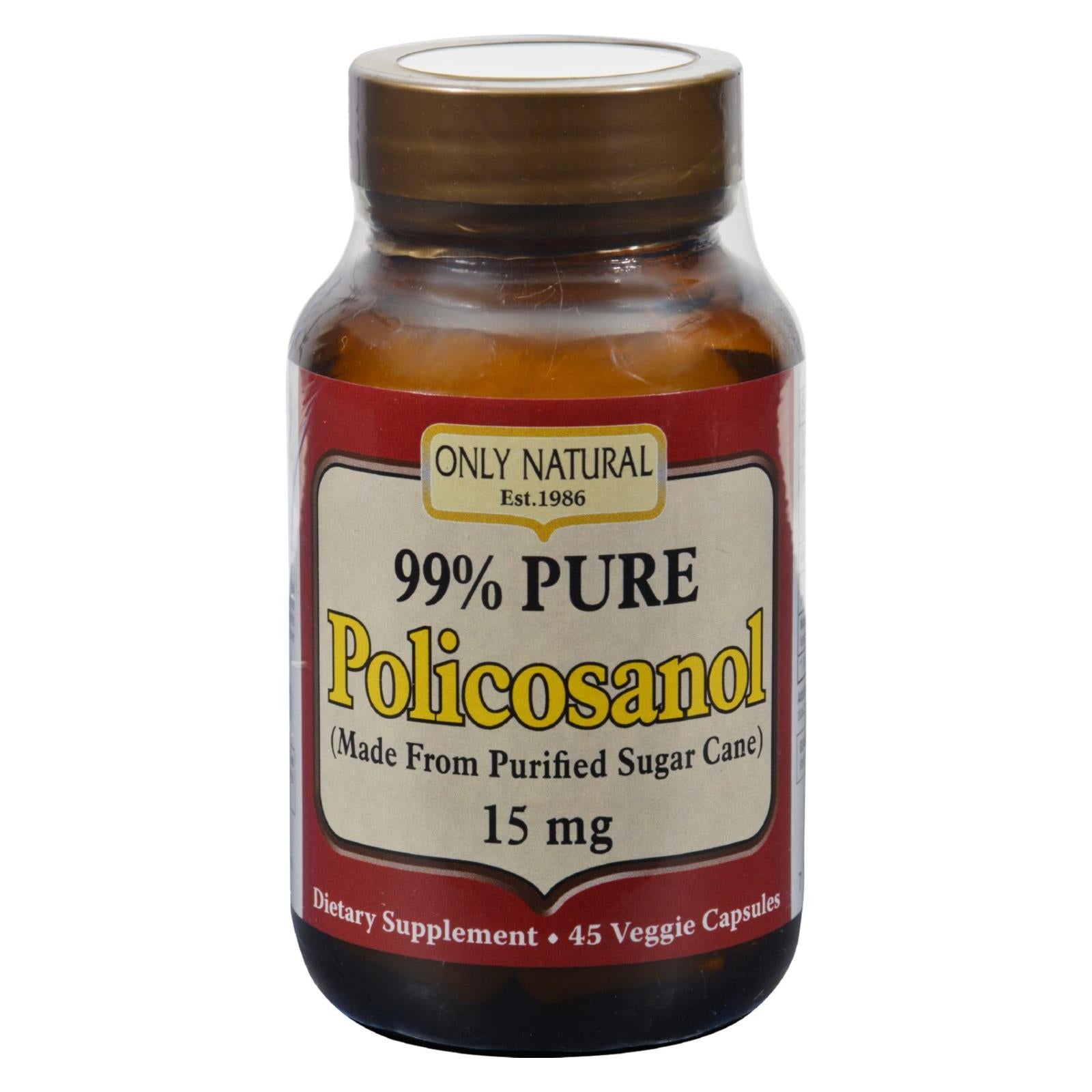 Seulement naturel, Only Natural Policosanol - 45 Capsules Végétariennes