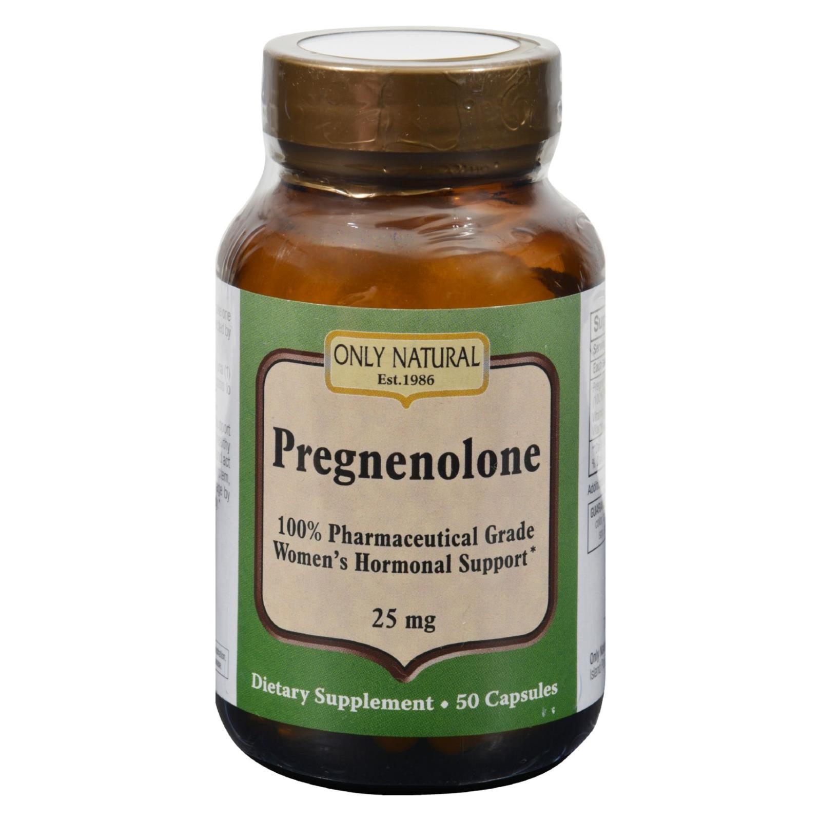 Seulement naturel, Only Natural Pregnenolone - 25 mg - 50 Capsules