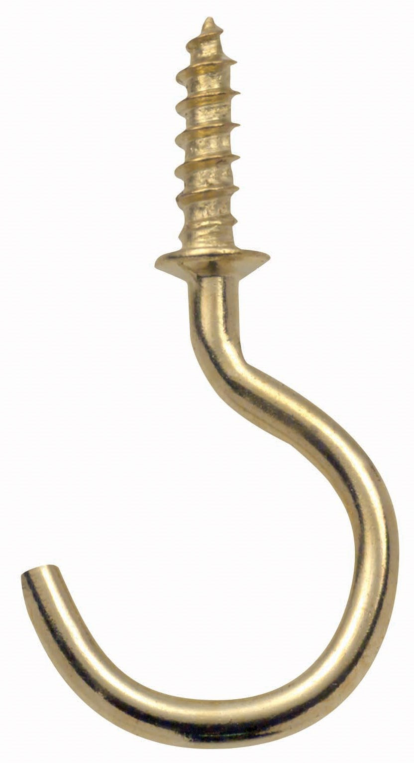 Ook, Ook 50351 7/8" Brass Cup Hooks (Pack de 12)