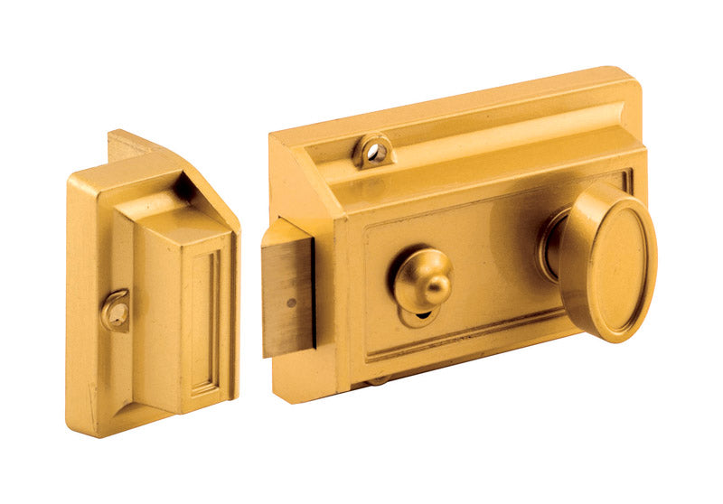 Prime-Line, Prime-Line Defender Security Brushed Brass Diecast Night Latch (loquet de nuit en laiton brossé)