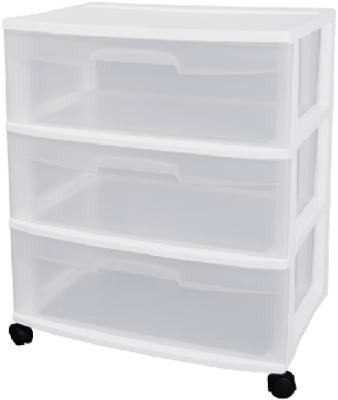 STERILITE CORPORATION, Sterilite 5 cu ft Clear/White Drawer Organizer 24 in. H X 21-7/8 in. L X 15-1/4 po. D Empilable