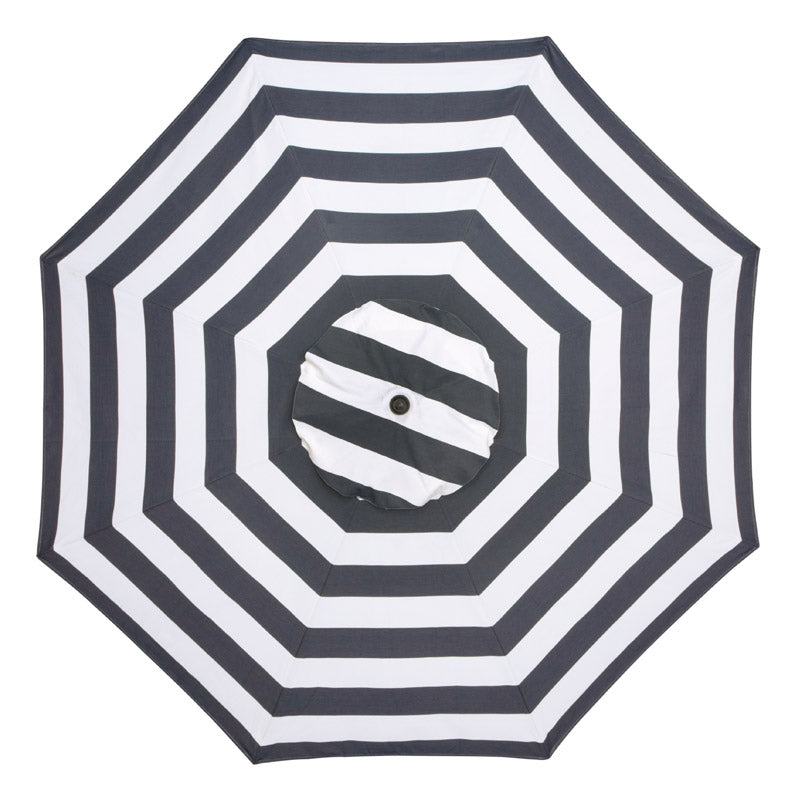 Sunline, Sunline Traditional 9 ft. inclinable Navy Blue Stripe Market Umbrella