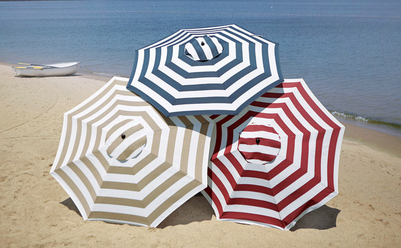 Sunline, Sunline Traditional 9 pi. parapluie de marché inclinable à rayures rouges et blanches