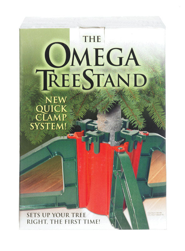 Omega, Support en plastique vert/rouge Omega pour arbre de Noël réel jusqu'à 10 pieds H