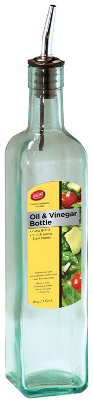 TABLECRAFT PRODUCTS COMPANY INC, TableCraft Bouteille d'huile et de vinaigre en verre clair/acier avec bec verseur 16 oz