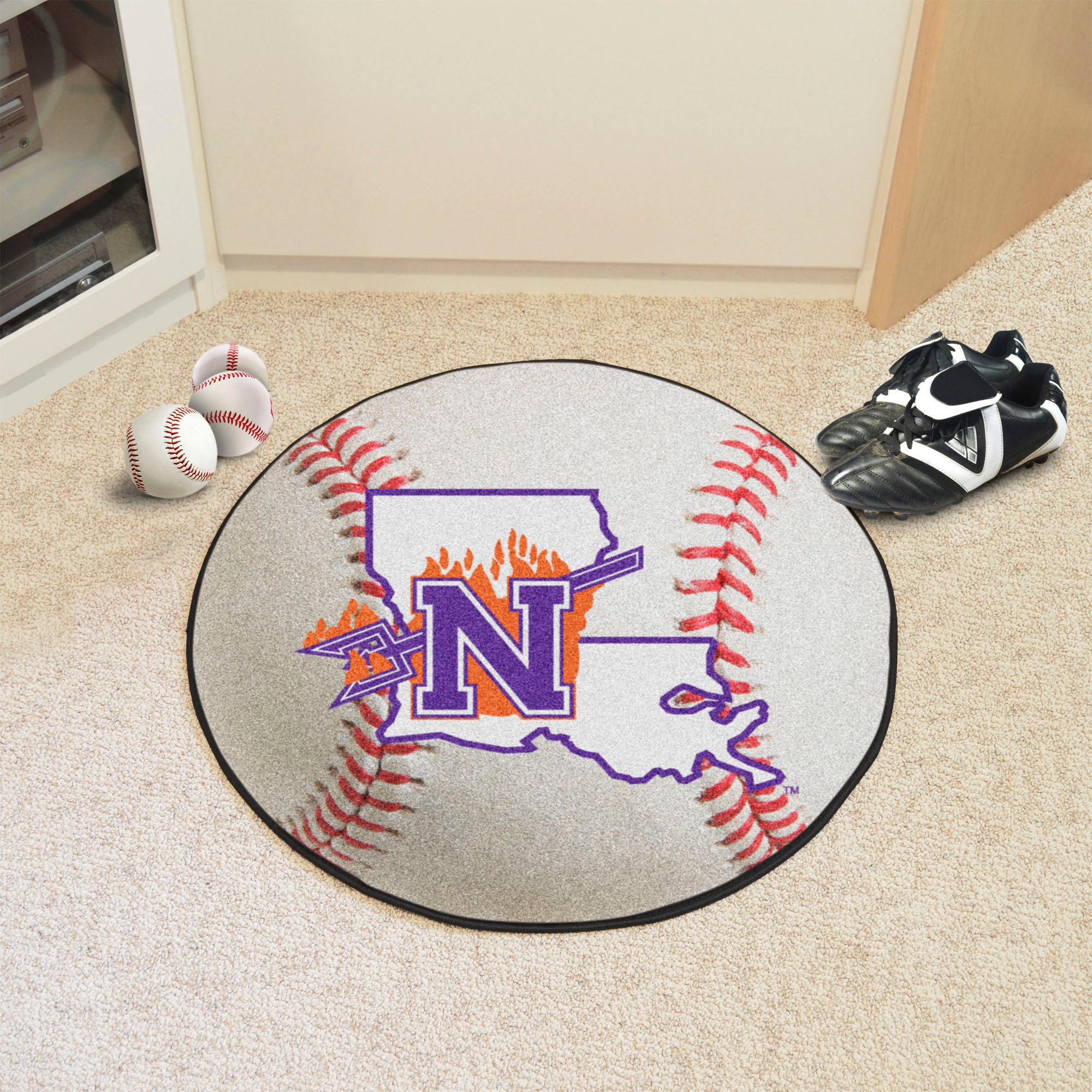 FANMATS, Tapis de baseball de la Northwestern State University - 27in. Diamètre