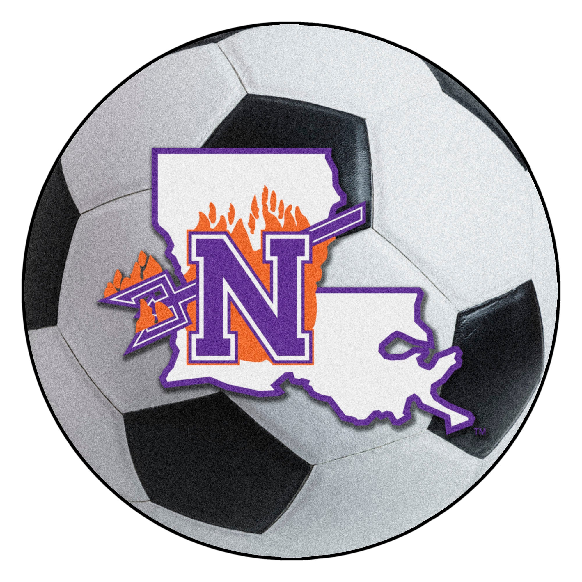 FANMATS, Tapis en forme de ballon de football de la Northwestern State University - 27in. Diamètre