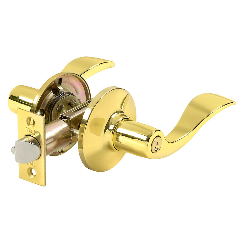 SPECTRUM BRANDS INC, Tell Finishing Touches Niagara Bright Brass Entry Lever 1-3/4 in.